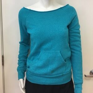 TURQUOISE SCOOP NECK SWEATER SIZE SMALL